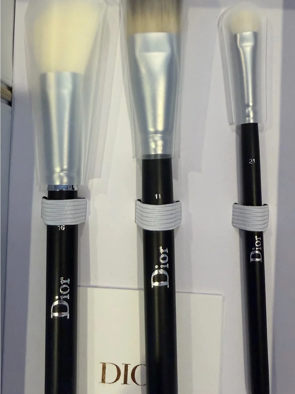 Dior Black & White Makeup Brush Set with Gold Logo